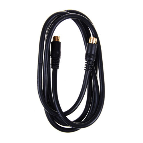 Computer Cables 1Pcs Mini DIN 4 Pin S-Video Male Plug to AV TV RCA Male Audio Video Adapter Cable 5FT Cable Length: 5ft, Color: Black 